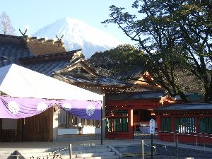 Sengen-shrine with fuji