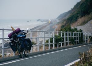 Bike path along the Pacific ocean