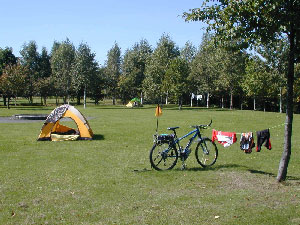 A free camping site in Asahikawa, Hokkaido